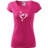 Husľový kľúč srdce - Dámske tričko Pure - M ( Purpurová )