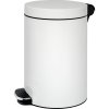 Alda Nášľapný odpadkový kôš 12 L, plynulé zatváranie, lakovaný biely