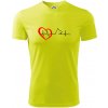 Nemecký ovčiak ekg - Pánske tričko Fantasy športové - S ( Neonová žltá )