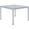 Konferenčný stolík Henry, 75x75x50 cm, sklo číre, nohy sivé