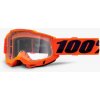 Zjazdové okuliare 100% ACCURI 2 OTG Clear Lens - Orange