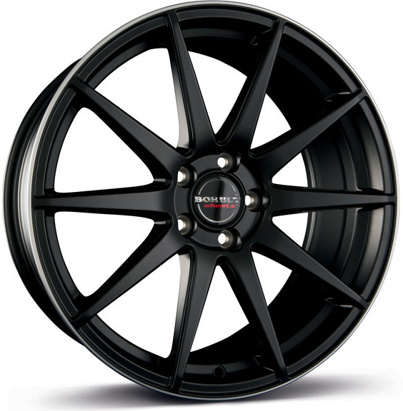 Borbet GTX 9.5x19 5x120 ET35 black rim polished matt