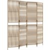 VidaXL 4-dielna zástena béžová polyratan 196 x 200 cm