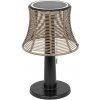 LED solárna stolová lampa s ratanovým tienidlom