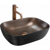 Rea Belinda, umývadlo na dosku 465x330x135 mm, medená matná-čierna štruktúra, REA-U6384