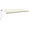 vidaXL Ručne zaťahovacia markíza s LED 600x350 cm krémová