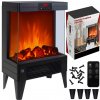 Voľne stojaci krb Kaminer s funkciou ohrevu, čierny, 2000 W, 32 x 52,5 x 18 cm