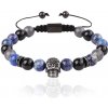 Sam's Artisans Korálkový náramok Beaded Skull BLK INRM204 +Darčeková krabička zdarma