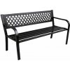 mamido Záhradná kovová lavica s operadlom čierna