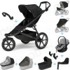 Set 10v1 Thule Urban Glide 3 Black 2024 + madlo + vanička Black + pláštenky+moskytiéry+Thule Maple Light Gray+základňa+adaptéry