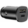 Nabíjačka do auta BASEUS Square Metal USB + Type C QC3.0 PD 30W čierna CCALL-AS01/BS-C15C