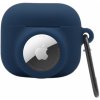 AppleKing 2v1 silikónový ochranný obal pre AirPods 3 / AirTag 1 / 2 - námornícky modrý - možnosť vrátiť tovar ZADARMO do 30tich dní