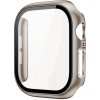 AppleMix Tvrdené sklo + rámček pre Apple Watch 42 mm Series 10 - titánovo béžová