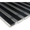 Gumová hliníková kefová vonkajšie vstupná rohož FLOMA Alu Low Extra - 100 x 100 x 1 cm