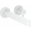 HANSGROHE Finoris 2-otvorová páková umývadlová batéria pod omietku, pre nástennú montáž, s rozetami, výtok 228 mm, matná biela, 76050700