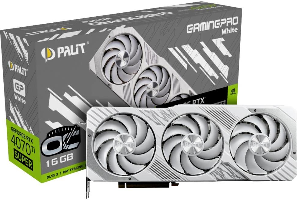 Palit GeForce RTX 4070 Ti Super GamingPro White OC 16GB GDDR6X NED47TST19T2-1043W