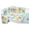 Baby Nellys 3- dielná sada mantinel s obliečkami Cute Owls - zelená