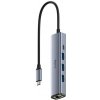 CUD Cudy UH605 hub USB 3.2 Gen 1 (3.1 Gen 1) Type-C 5000 Mbit/s Šedá, Strieborná