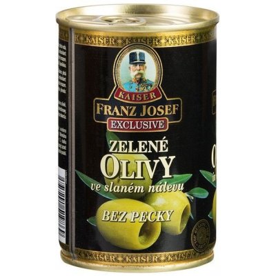 Kaiser Franz Josef Exclusive Zelené olivy bez kôstky v slanom náleve 300 g