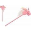 Kôň jednorožec na tyči plyš 80cm na batérie so zvukom Teddies ružový v sáčku