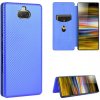 Peňaženkové kožené puzdro na Sony Xperia 10 - Modrá