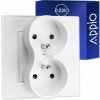 Elektrická zásuvka Appio dvojitá nástenná s uzemnením biela rozoberateľná