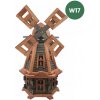 MKSTOR Drevený veterný mlyn záhradný otočný dekoračný 85cm, jelša a palisander