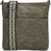 Beagles Malaga dámska crossbody taška s dekoratívnym popruhom olivová 26 5 cm