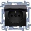 1-zásuvka bez rámčeka s clonkami KONTAKT SIMON 10 BS IP44 čierna CGZ1BCZ.01/49