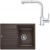 SET295 - Gránitový drez Blanco Zia 45 S káva + Kuchynská batéria Rosan Zerro JZ38601 chróm