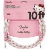 Fender Hello Kitty White/Pink Woven 3 m Rovný - Rovný Nástrojový kábel