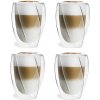 Vialli Design CRISTALLO dvojstenné poháre na kávu (latte) a čaj 300 ml, 4 ks 25493
