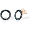 Náušnice kruhy SAVICKI: ružové zlato, čierne diamanty - SAVE56482 R S