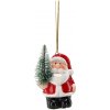 Lesklá ozdoba na vianočný stromček v tvare SANCA CLAUSA 8,6 cm červená