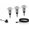 Philips Spore GardenLink vonkajšie nízkonapätové zemné svietidlo 3x LED 1W 2700K 24V, strieborná