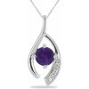 Nefertitis Prívesok strieborný s brúseným africkým ametystom a zirkónmi Ag 925 021831 AFAM NF45160 - 1,7 cm, 1,3 g