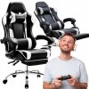 Herné kreslo otočné kancelárske počítačové s podnožkou
