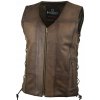 Vesta CRUISON RENEGADE BROWN - hnedá pánska kožená vesta s retro vzhľadom