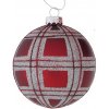 Vianočná sklenená ozdoba Aldin karo 1ks, 8 cm - 4