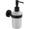 CERANO - Nástenný dávkovač mydla Lineo - čierna matná, mliečne sklo