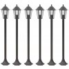 Zahradní sloupové lampy 6 ks E27 110 cm hliníkové bronzové Hnědá 44205