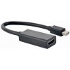 Gembird adaptér Mini DisplayPort (M) na HDMI (F), 4K, 0.15 m kábel, čierny A-mDPM-HDMIF4K-01