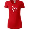 Husľový kľúč srdce - Dámske tričko z organickej bavlny Origin (GOTS) - 2XL ( Červená )