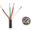 Kábel 4x0,75, hnedá/ biela/ červená/ zelená, metráž