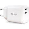 Epico 45W duálna sieťová nabíjačka – biela 9915101100143