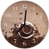Nástenné sklenené hodiny Zrnková káva fi 30 cm