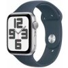 Apple Watch SE (2023) GPS 44mm Strieborné hliníkové telo - Búrkovo modrý športový remienok S/M / 140-190 mm