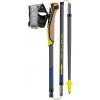 LEKI Nordic Walking palice Traveller FX.One Carbon, striebornosivá-polnočná modrá tmavá metalická-neónovožltá - 115 cm