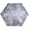 Dámsky mini skladací dáždnik kvety - modrá holubia
