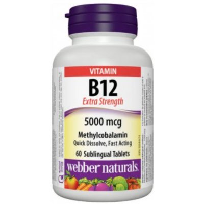 Webber Naturals Vitamin B12 Extra silný 5000mcg 60tbl